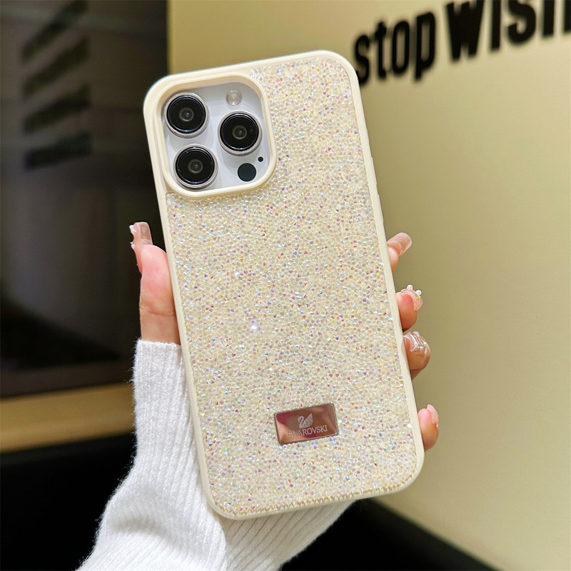 奢华闪钻适用苹果16ProMax手机壳iPhone15电镀潮牌高级水钻14全包|undefined