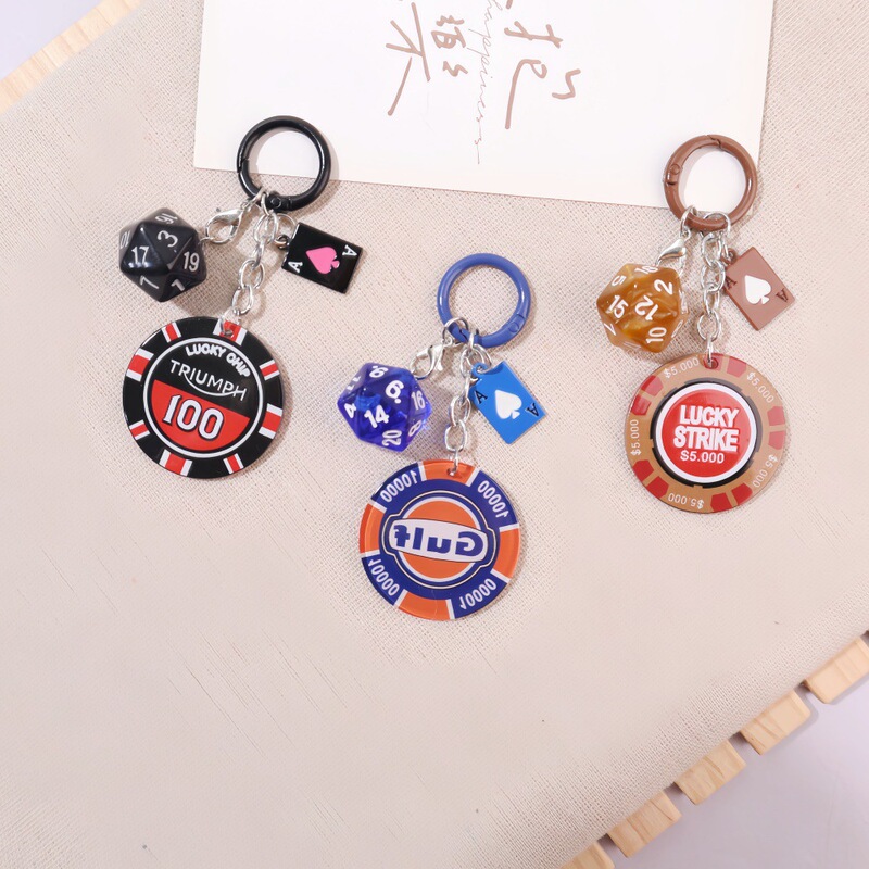 New Hot-Selling High-End Acrylic Chip Style Lucky Dice Keychain, Same Style as Popular Internet Celebrity Accessories New Hot-Selling High-End Acrylic Chip Style Lucky Dice Keychain, Same Style as Popular Internet Celebrity Accessories