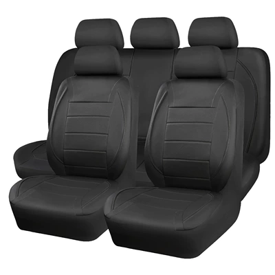 Cover, Wear-Resistant Leather Car Interior | Universal seat cover - black-2-piece-set