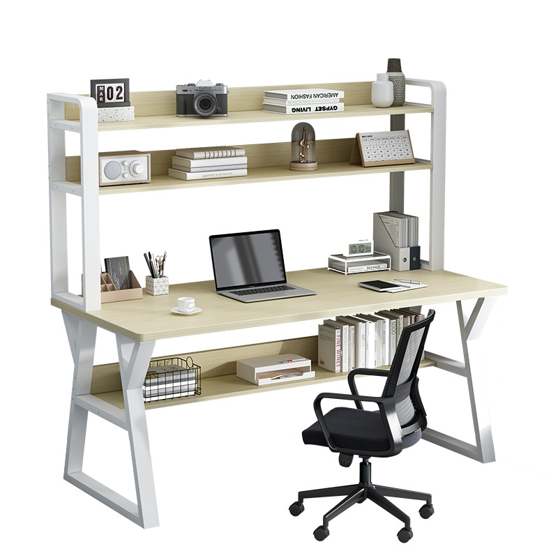 Escritorio de computadora de esquina de dos personas escritorio de escritorio de esquina doméstico estante de libros combinado dormitorio escritorio de oficina en forma de L