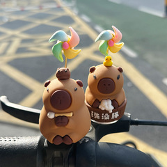 卡通ins风电动车小风车车载摆件创意电瓶车车载配件摩托车装饰品