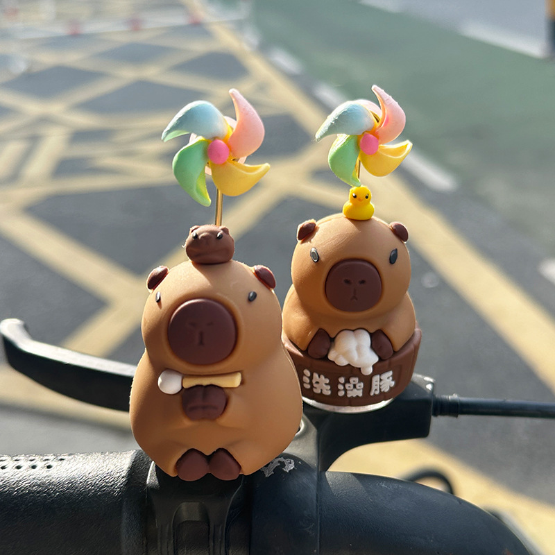 卡通ins风电动车小风车车载摆件创意电瓶车车载配件摩托车装饰品|undefined