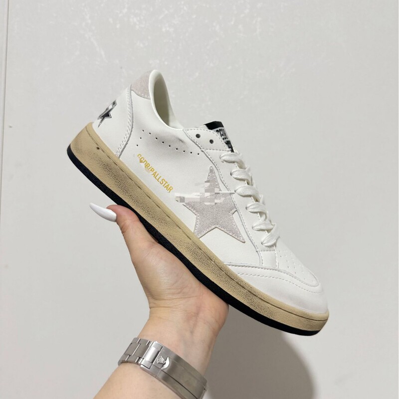 European and American Foreign Trade Star-Patterned Distressed Sneakers, Versatile Vintage Fashion Sneakers for Women and Men, Trendy Spring and Summer Styles