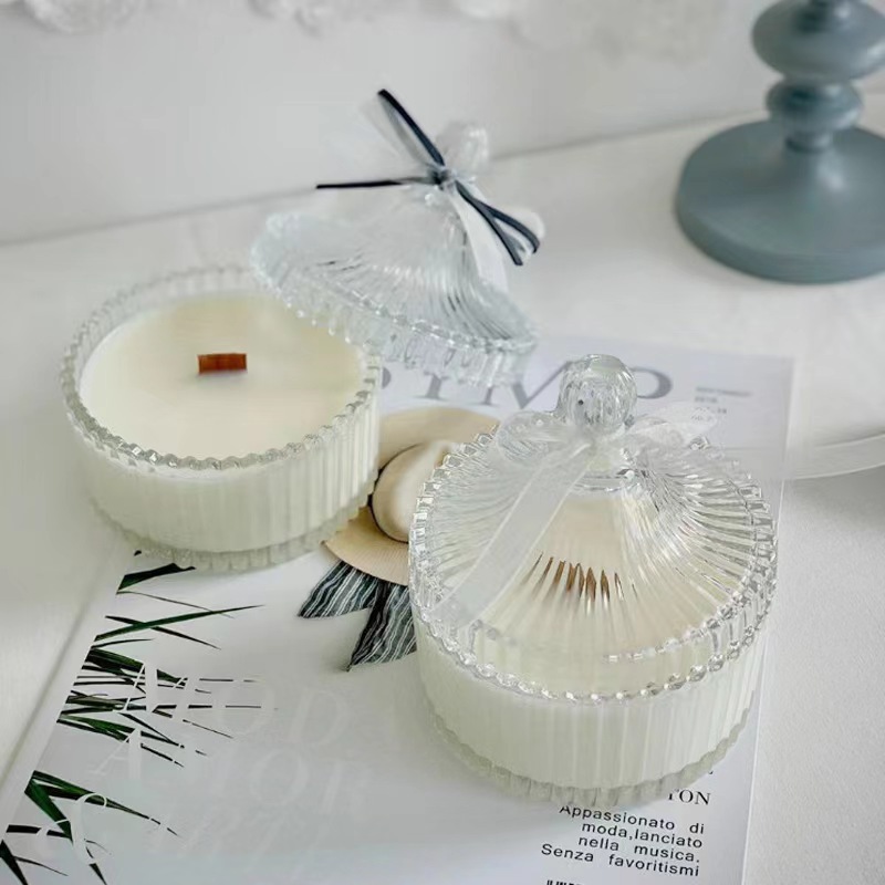 Yurta al por mayor Vela de aromaterapia de bricolaje Vaso de vidrio Diy Recipiente de cera de soja casero Vaso vacío Tarro de dulces caseros