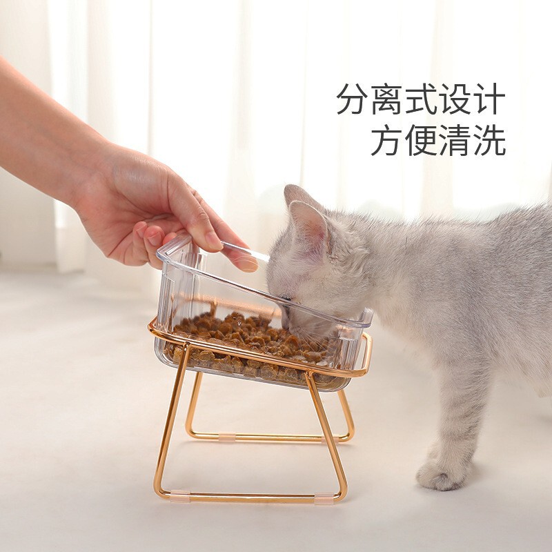 オリジナル猫ボウル転倒防止鉄製ハイフットダブルボウル猫ウォーターディスペンサーペットボウルフィーダーペット用品卸売|undefined