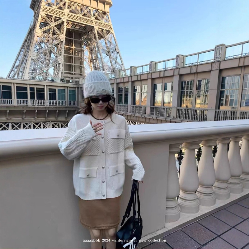 秋冬加厚长袖针织毛衣开衫外套女士上衣2025新款慵懒风宽松高级感|undefined