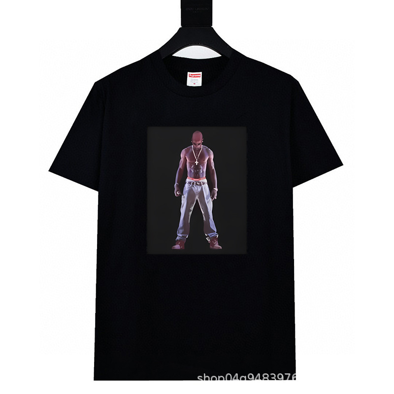 ヘビーウェイトクロスボーダー アメリカンファッション Supreme レタープリント Tシャツ BOX ラウンドネック 半袖 メンズ レディース ゆったり カジュアル Tシャツ 男女兼用|undefined