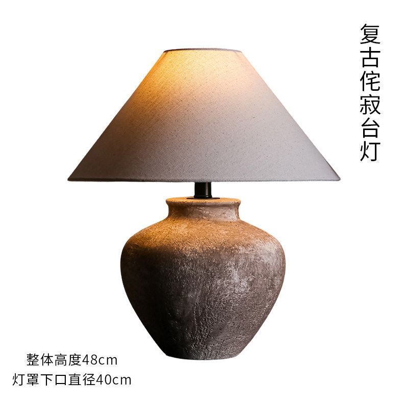 Nueva lámpara de cerámica china retro sala de estar dormitorio image 7