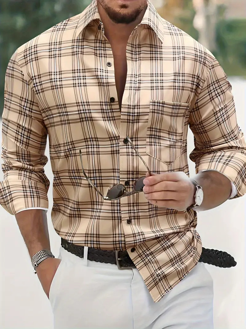 2024 verano personalidad hermosa nueva moda suelta y transpirable bolsillo camisa de manga larga para hombre MB12