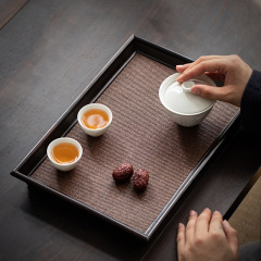 Excellent tea ceremony Japanese style bamboo strips tea tray Song Dynasty mat tea tray bamboo mat surface dry bubble pot holding pot pad tea tray rectangular
