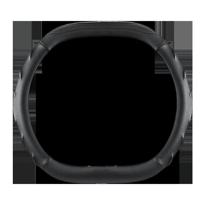 Steering wheel cover: Leather Steering Wheel Cover with - s-2402-nappa-leather-double-d-type-classic-black-38cm