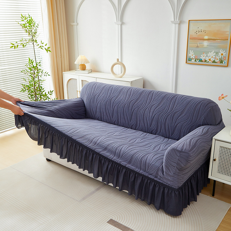 Juego de combinación de funda de sofá de falda universal Four Seasons Cubierta de sofá elástica con todo incluido Toalla de sofá antideslizante engrosada