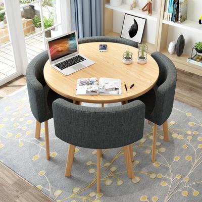 Simple Recepción y negociación pequeña mesa redonda mesa de recepción negociación reunión mesa de invitados y silla traje Oficina área de descanso mesa y silla combinación