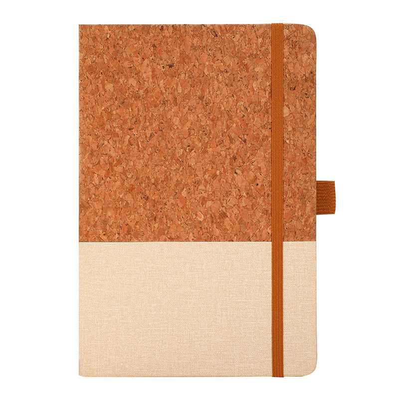 La caja de regalo del cuaderno de paja de trigo de comercio exterior transfronterizo se puede imprimir LOGO, costura ecológica, bloc de notas de corcho de algodón y lino