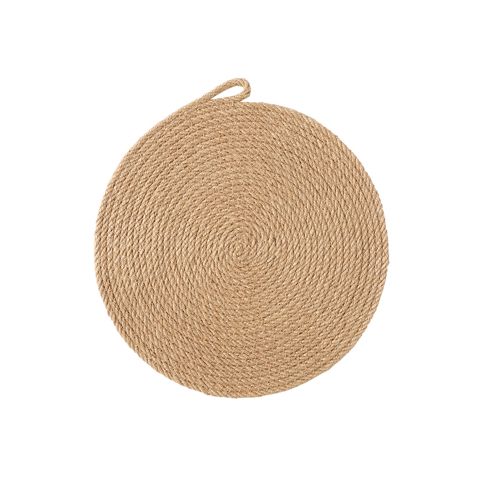 Yute natural tejido aislante de goma de seda natural alta sensación puede colgar en la pared con anillo almohadilla de mesa de comedor en la almohadilla de comedor occidental