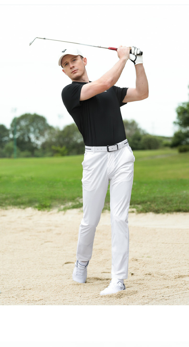Áo thun golf nam tay ngắn không đối xứng PGM — YF682-Áo màu xanh pha lê băng (tay áo Khâu), YF682-Áo Trắng (khâu tay áo), YF682-Áo phấn hoa anh đào (tay áo Khâu), YF682-Áo đen (khâu tay áo) chi tiết 11