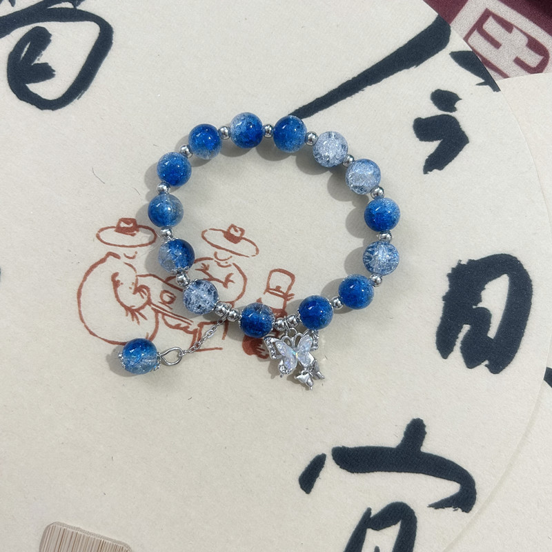 新しい中国風の古代スタイルのビーズ弾性ロープブレスレット甘い女の子ガラスビーズブレスレットナイトマーケットの屋台卸売ハンドアクセサリー|undefined