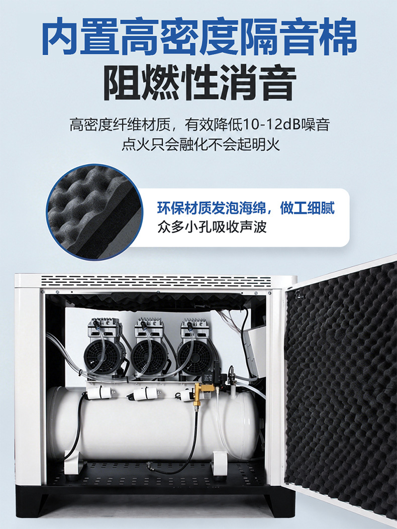 Hurricane box-type oil-free air compressor silent air compressor laboratory dental clinic air pump box-type air compressor