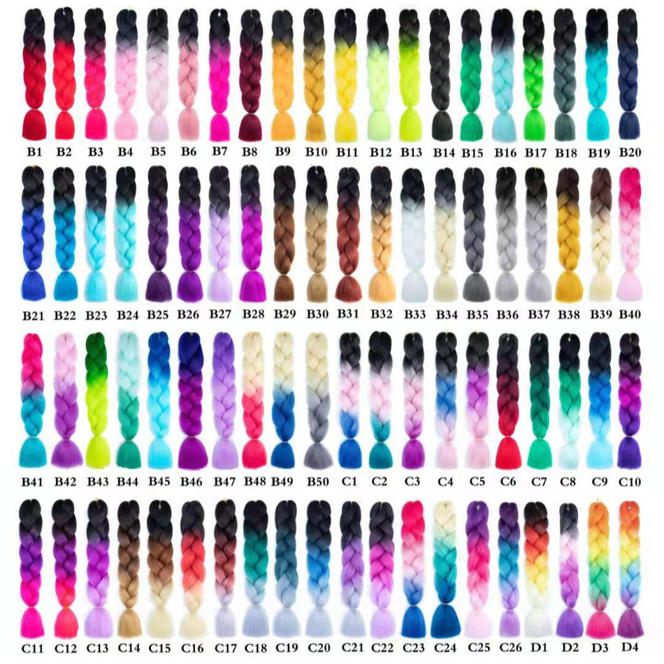 Trenzado de color de pelo grande joyería de la trenza Africana sucio trenza accesorios para el cabello de color sólido multi-color Jumbo trenzas de pelo