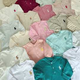 婴儿纯棉包屁衣秋季长袖哈衣刺绣新生儿衣服简约宝宝爬爬服