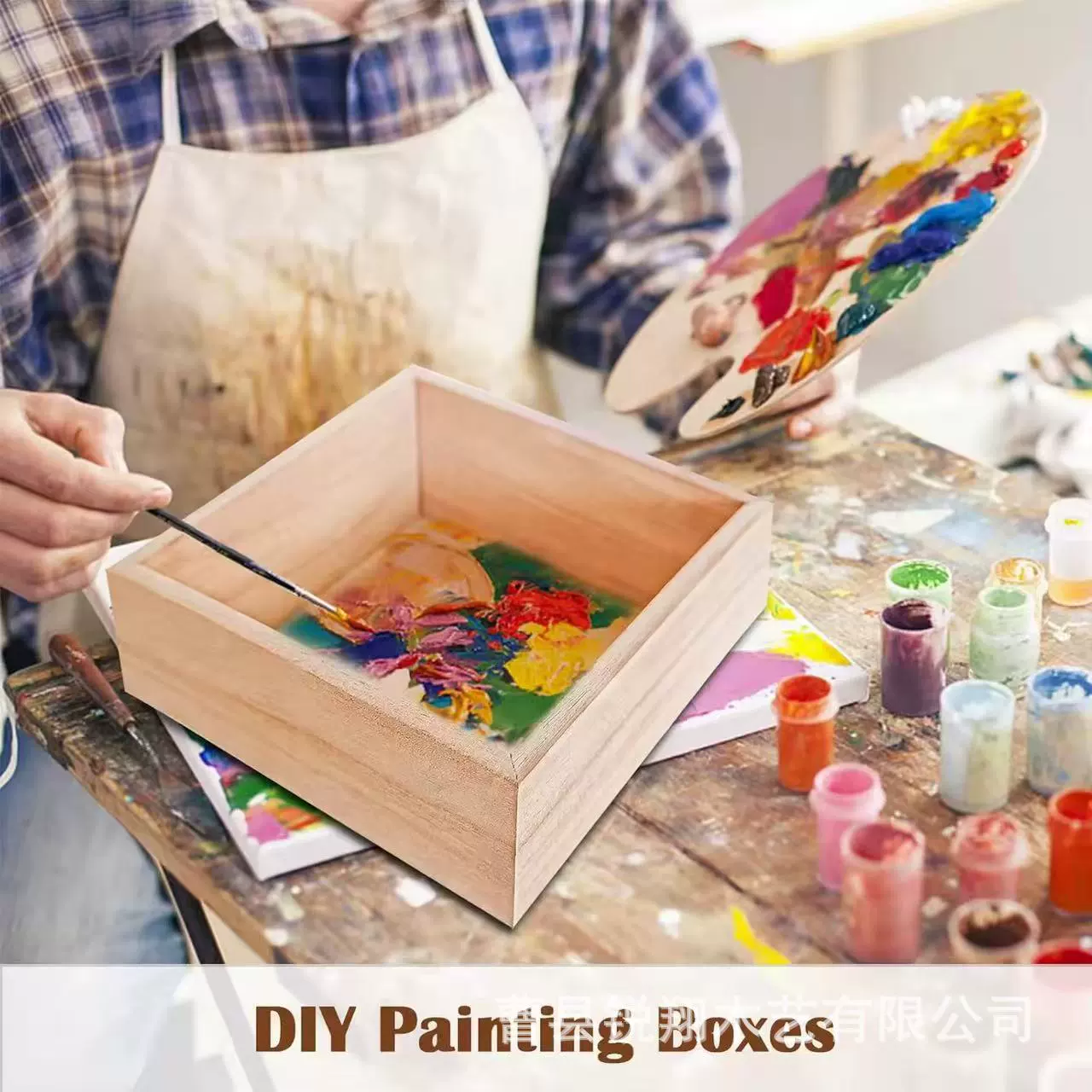 Квадратная деревянная коробка для украшений, DIY, граффити, детских игрушек, сувениров, свадебных конфет