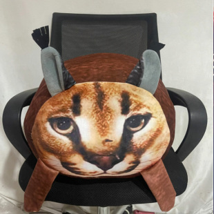 Cross-Border New Big Floppa Plush Printed Caracal Doll Plush Toy Rabbit Kidsren's Pillow