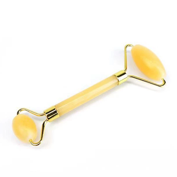 Новый продукт Нефритовый ролик Оранжевый Топаз с двойной головкой Нефритовый роликовый костюм Массаж лица и всего тела костюм