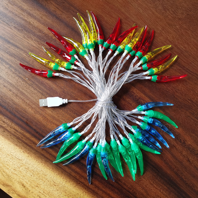 LED luces de colores de pimienta roja luces de cadena luces intermitentes Año Nuevo Navidad vacaciones decoración atmósfera luces Año Nuevo decoración del hogar iluminación