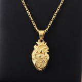 Креативная физиологичная трендовая подвеска, сердце из нержавеющей стали, органы тела, 18 карат