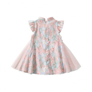 Girls Dress 2025 New Summer Dress Children's Princess Dress Baby Girl Summer New Chinese Style National Style Dress Cheongsam Dress