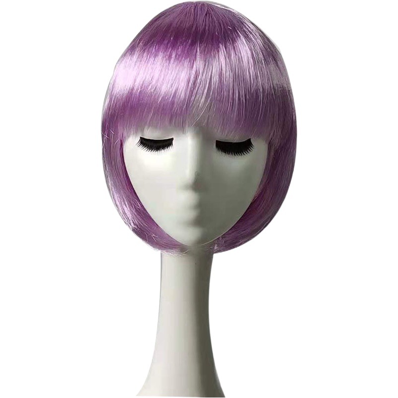 Cross-border foreign trade colorful bobo wig head cover holiday party student head wig performance dress up short hair head cover