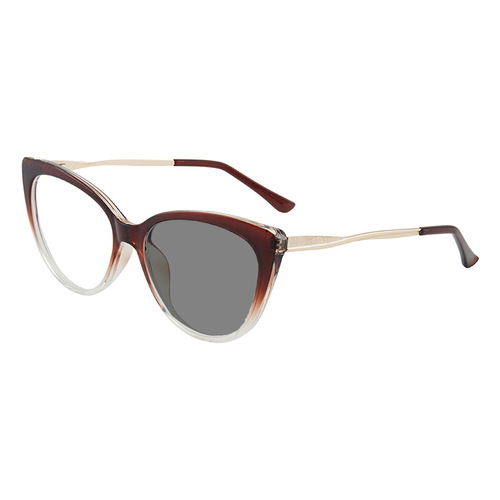  New Retro Trendy Women's Metal Anti-Blue Light Glasses Frame Ultra-Light Fashion Personalized Cat Eye Color Changing Flat Mirrors