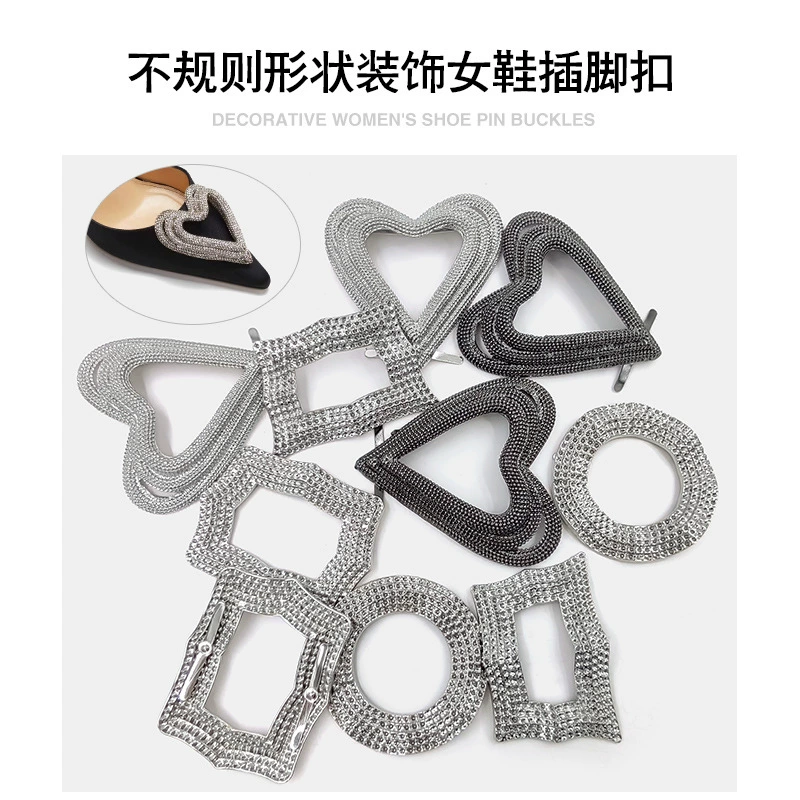 Пятно три слоя любви пряжка в форме сердца сплав обувь аксессуары кожаная обувь декоративные металлические детали женская обувь полые штырьевые пряжки