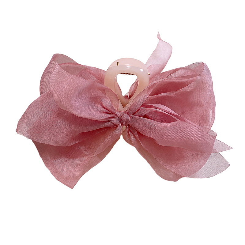 Pinza para el pelo con lazo de malla estilo etéreo elegante_voghion.com
