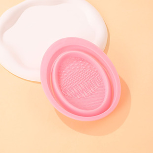 Silicone foldable washing brush cleaning pad makeup brush puff cleaning Bowl beauty egg tool portable mask Bowl