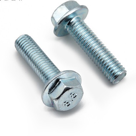 DIN6921碳钢8.8级镀锌外六角法兰面螺丝不带齿带垫M8M10M12/8/130