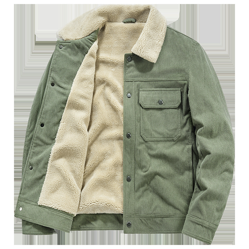 23 Autumn/Winter New Outdoor Corduroy Jacket, with double side flap pockets for storage, safe and warm, suitable for both men and women