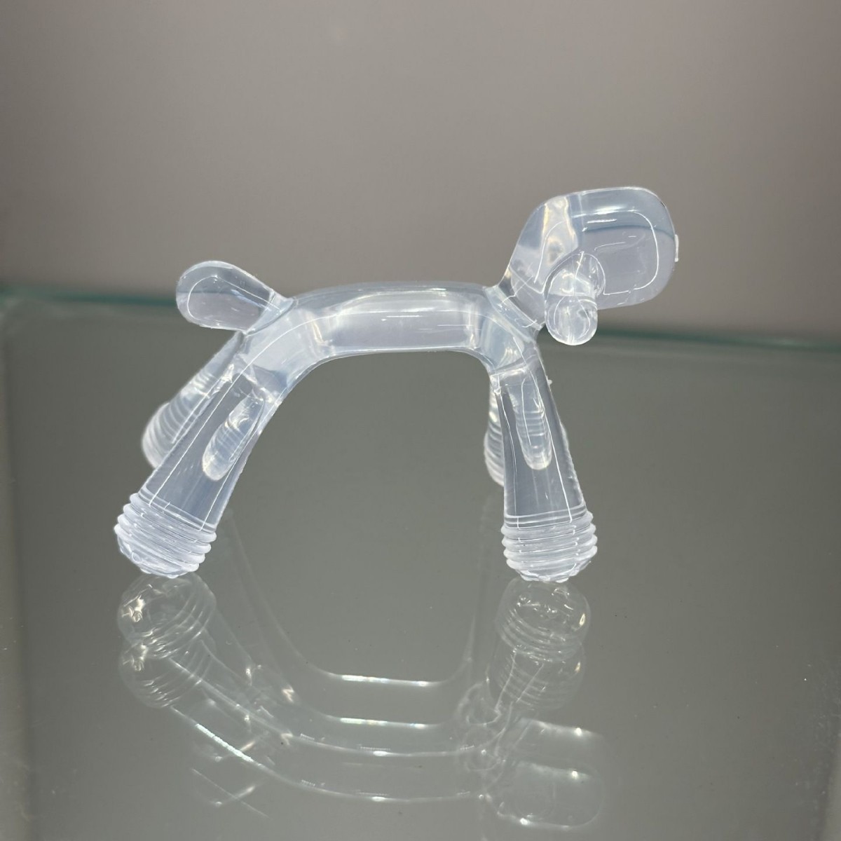 Bebé mordedor de dibujos animados perro mordedor hervido de silicona de calidad alimentaria anti-comer mano bebé mordedor palo