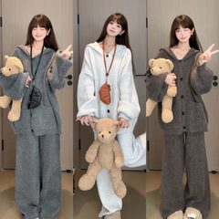 【早秋套装➕险】复古慵懒宽松连帽新款简约休闲两件套秋冬套装