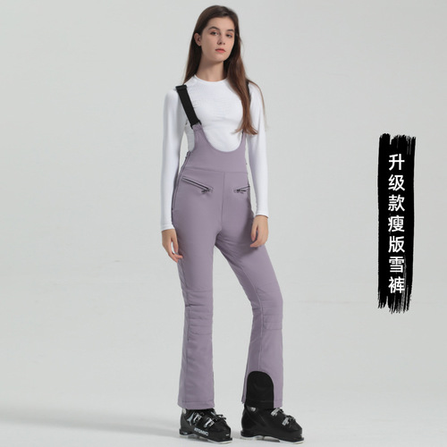 Women's Snowboard Snow Pants with Elasticated Waistband, Cross-Border Shipping, Stretch Fit, Windproof and Waterproof Outdoor Black Snow Pants