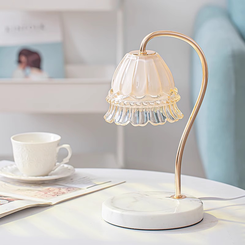 Luz de cera de aromaterapia GUXEA, lámpara de noche americana moderna francesa, regalo de cumpleaños, lámpara de mesa de fragancia sin fuego