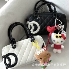 中古小号链条康鹏枕头包新款康鹏保龄球包熊猫色单肩包腋下公文包