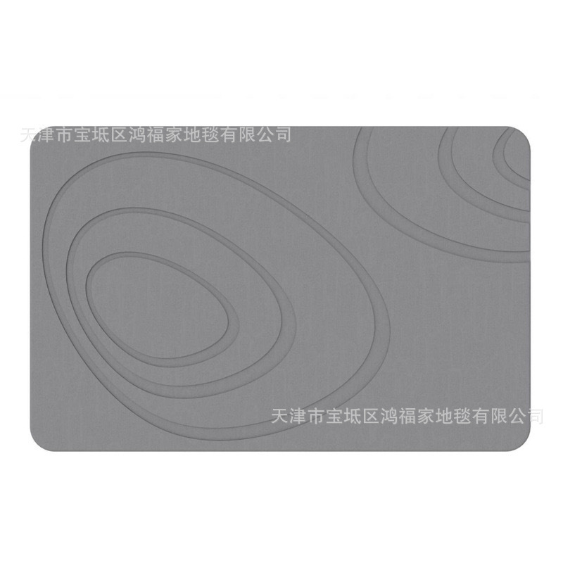 跨境素色条纹软硅藻泥地垫欧美浴室卫生间防滑吸水脚垫地毯厨房垫|undefined