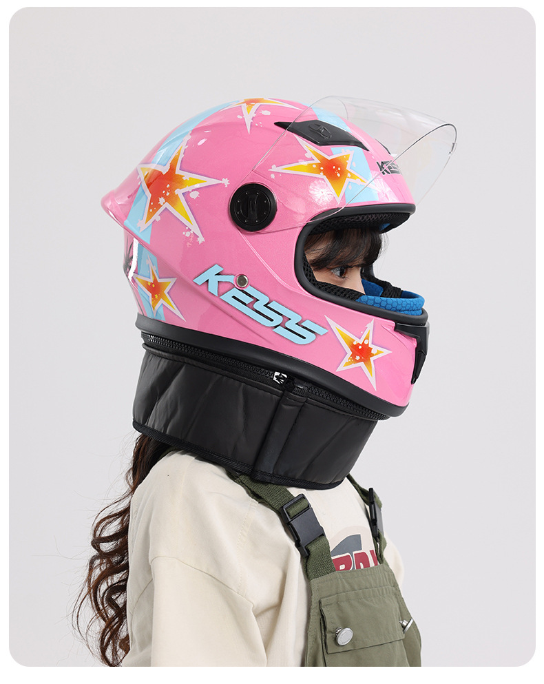 National Standard 3C Certified Electric Vehicle Kidsren's Helmet Cartoon Cute Suitable for Kidsren and Babies Autumn and Winter Warm Safety Helmet