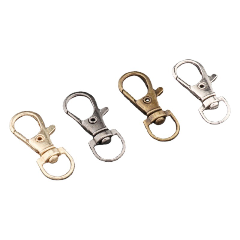 Manufacturer in stock zinc alloy keychain hardware dog buckle rotating buckle various styles hardware dog buckle mobile phone accessories