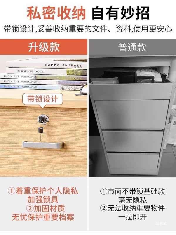 書類棚事務室の机の下の収納棚に鍵がついています。|undefined