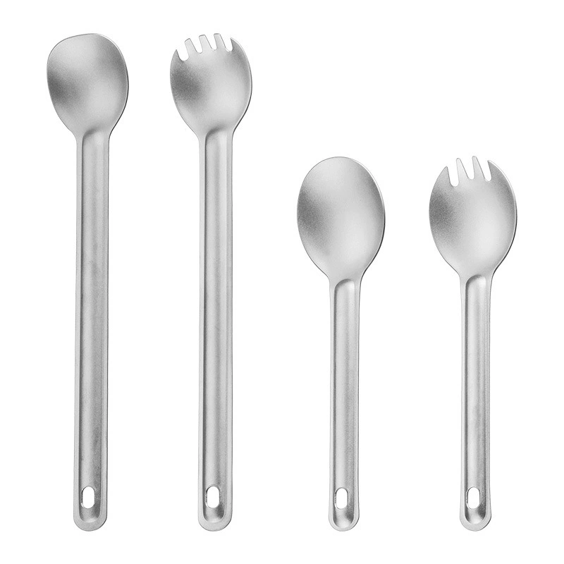 Metal travel spoon, fork for camping, handheld mixing stick, set for traveling, Amazon