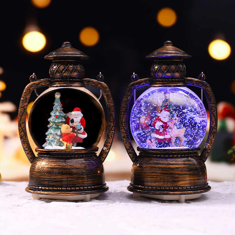 圣诞礼物装饰品圣诞马灯水球风灯创意礼品桌面摆件节日氛围灯批发