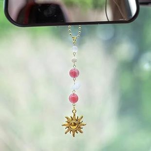 Cross-border car accessories pendant Bohemian style hanging sun car decoration manual healing crystal stone decoration