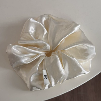 Solid Color Hair Accessory, Saç üçün rezinlər - cream-mercerized-off-white-intestine-circle